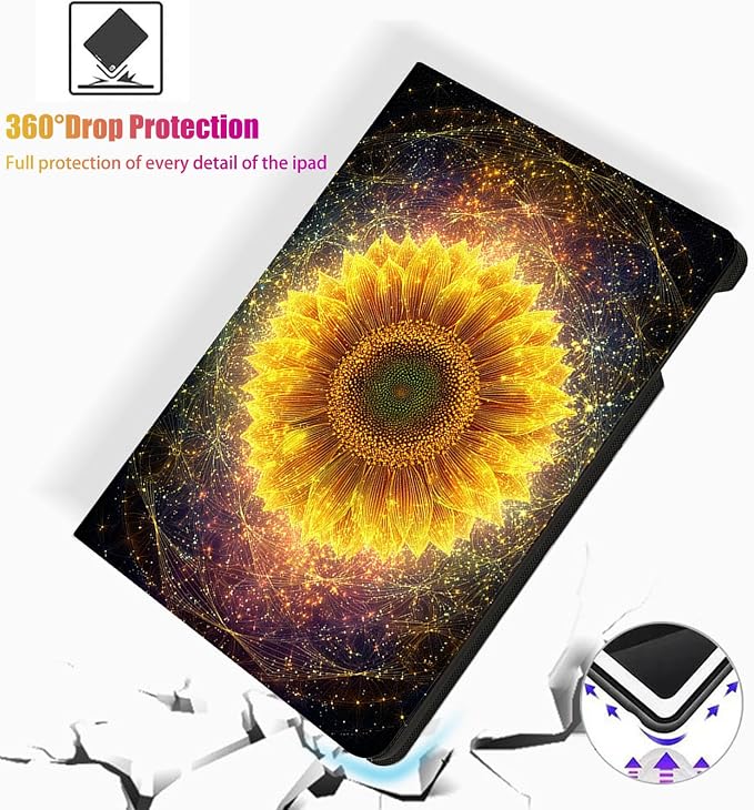 for Microsoft Surface Pro 8-13" 2021 Tablet Case,Auto Wake/Sleep,Adjustable Stand Protective Cover - Sunflower Starry Sky