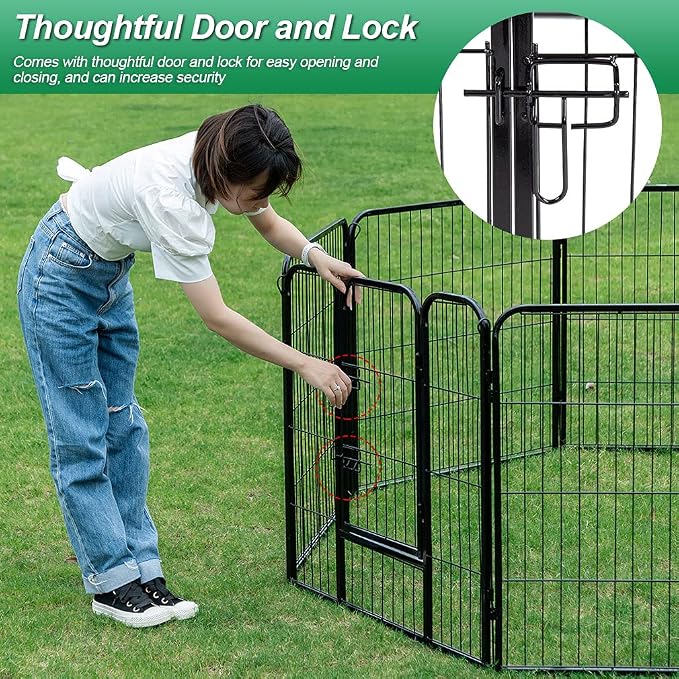 BestPet | Dog Playpen | 40", 24 Panels | Heavy Duty Metal Pet Exercise Pen | Indoor/Outdoor Fence Panels | Rust-Resistant, Removable, Tool-Free Setup | Anti-Skid, Expandable Design