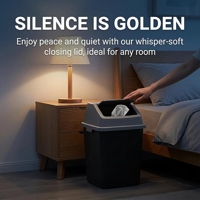 L Plastic Swing Lid Trash Can Replacement Cover for Commercial Trash Bin with Easy Installation and Safe Handling Suitable for Mall and Pet Food Storage