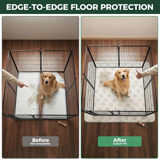 FXW Rollick Dog Playpen with Washable Pee Pad, 40"H, 8 Panels | Heavy-Duty & Easy setup Play Area, Super Absorbent Pad for Easy Cleanup, For Medium & Large Dogs, Patented