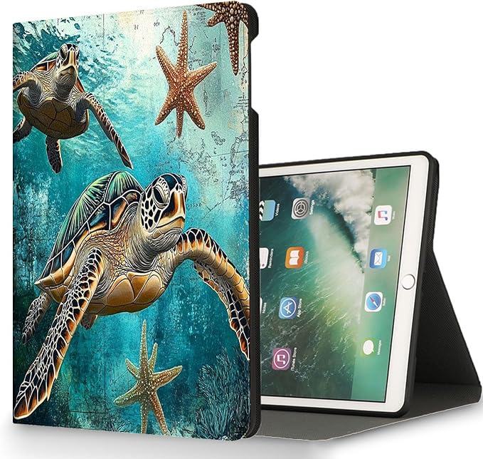 for Microsoft Surface Pro 11/10/9-13" 2024/2022 Tablet Case,Auto Wake/Sleep,Adjustable Stand Protective Cover - Sea Turtle