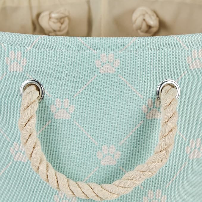 Bone Dry Pet Storage Paw and Bone, Trellis Collection, Small Rectangle, 14x8x9, Aqua