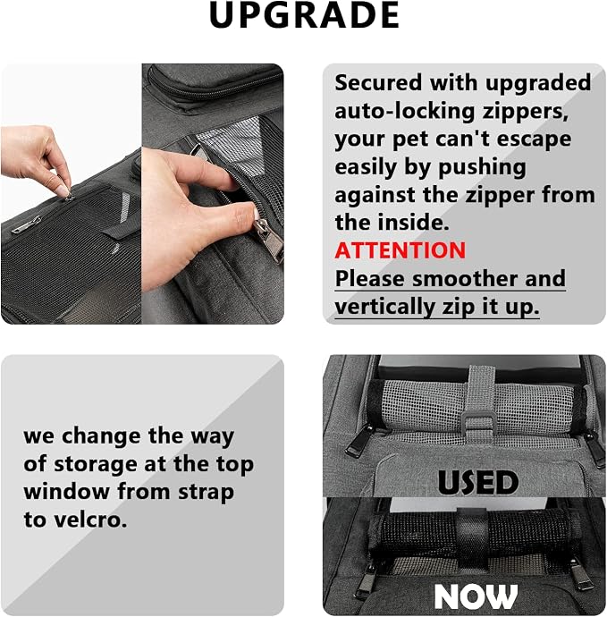 GAPZER Cat Carrier for Large Cats 20 lbs+ Soft Pet Kennel Bag for Small Dog | Privacy Protection Big Kitten Car Travel Cloth Carry Bag up to 20 lbs, Small Animal Portable Mesh Kennel Cage for Vet Visits