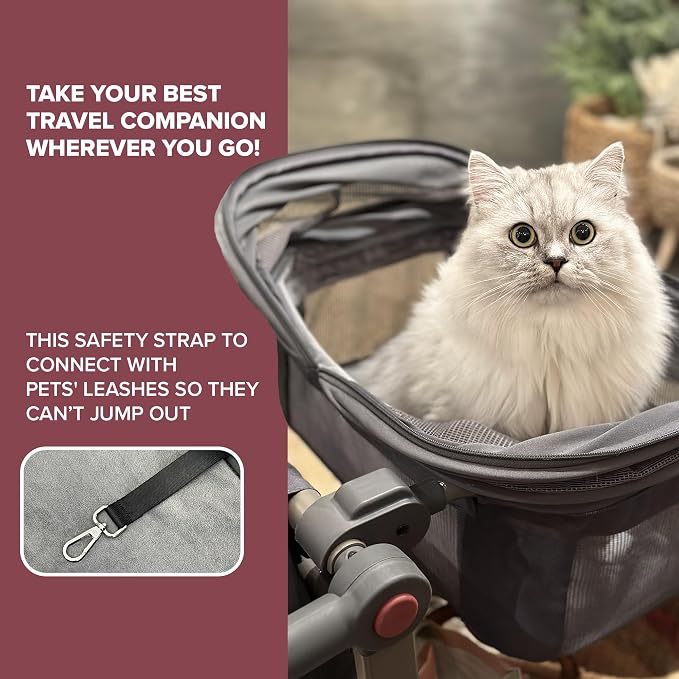 Foldable Pet Caddy - Collapsible, Attachable & Removable Pet Carrier for Beach and Shopping Carts - Travel with Small & Medium Size Pets, Cats & Dogs (Cart Not Included)