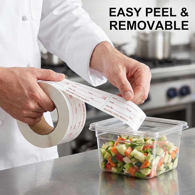 Food Storage Labels, 1000Pcs 2 Rolls, Small Self Adhesive | Removable water-resistant freezer stickers and date tags for kitchen organization, canning and food prep.
