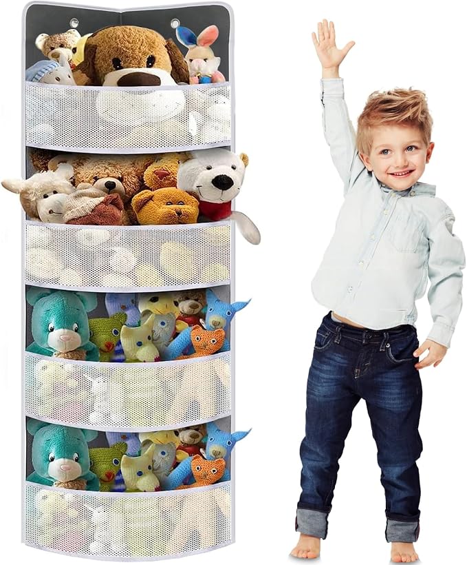 Soft Corner Shelf | Safe Hanging Organizer | Child-Friendly Wall Mount Storage | for Sundries, Toys, Stuffed Animals, Diapers | for Pantry Closet Bedroom Nursery Organization 1-Pack