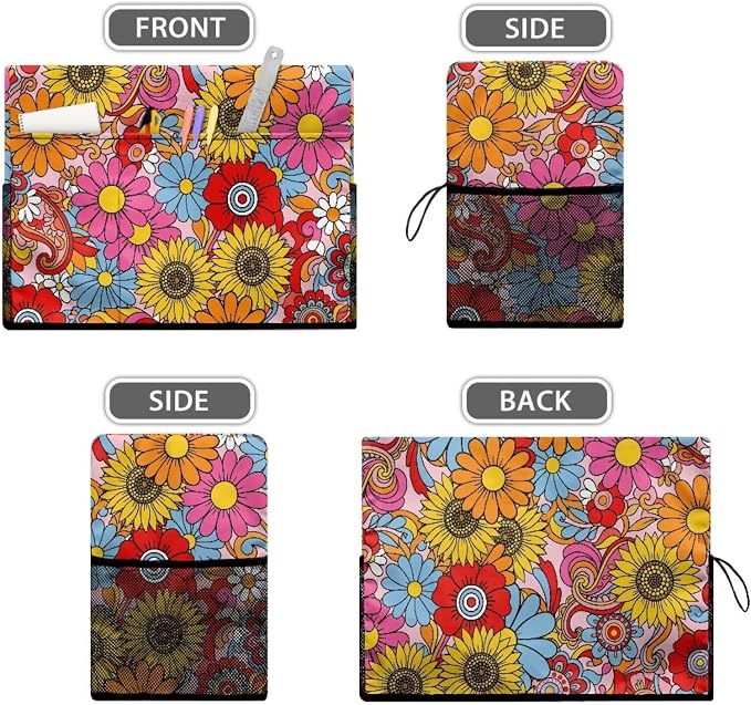 Sewing Machine Cover,Retro Colorful Flowers Print | Dust & Pet Hair Protection,Fits Standard Singer, Brother and Janome Machines, Protecting & Decorating Your Sewing Space
