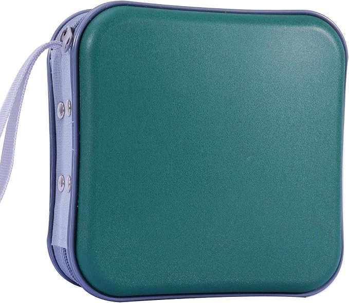 CD Case, 40 Capacity CD DVD Case Wallet Holder Portable Disc VCD Heavy Duty Binder Storage Organizer (Dark Green)