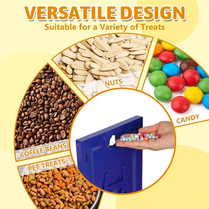 Candy Dispenser Picture Frame, Wall-Mount & Tabletop Gumball Machine with Multiple Designs for Candy, Nuts, Treats, Interactive Home and Office Decor (Santa Claus & Deer, Yellow)