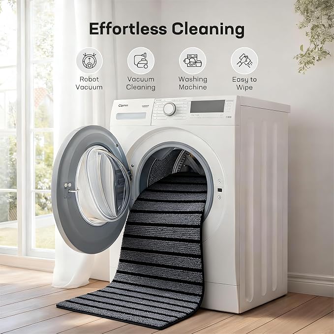 Dog Crate Mat 47"x32" Extra Thick Waterproof Non-Slip Kennel Pad | Absorbent Striped Design for Under Crate, Reusable & Washable Dog Mat for Crate