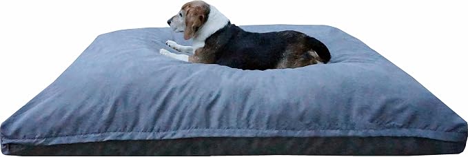 Dogbed4less Memory Foam Dog Bed for Medium Large Dogs with Orthopedic Comfort, Waterproof Liner and Grey Washable Pet Bed Cover 40X35 Pillow