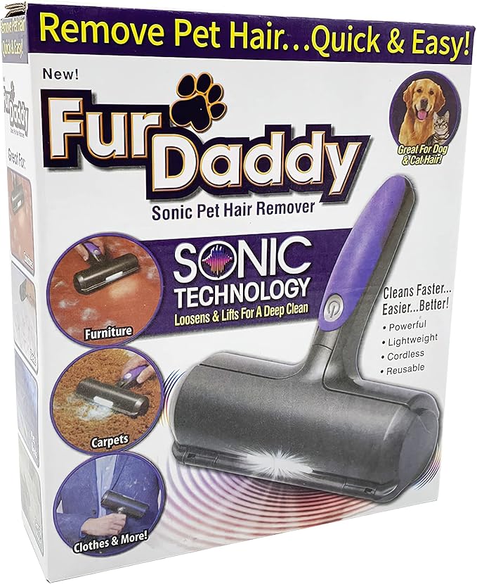 NC Furdaddy Sonic Pet Hair Remover Roller Dog Hair Remover, Cat Hair Remover, Pet Hair Remover