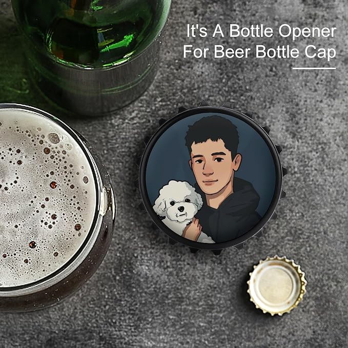 Pet & Figure Magnetic Bottle Opener for Fridge – 3.1 Inch Stainless Steel Beer Opener, Refrigerator Magnet with Strong Hold