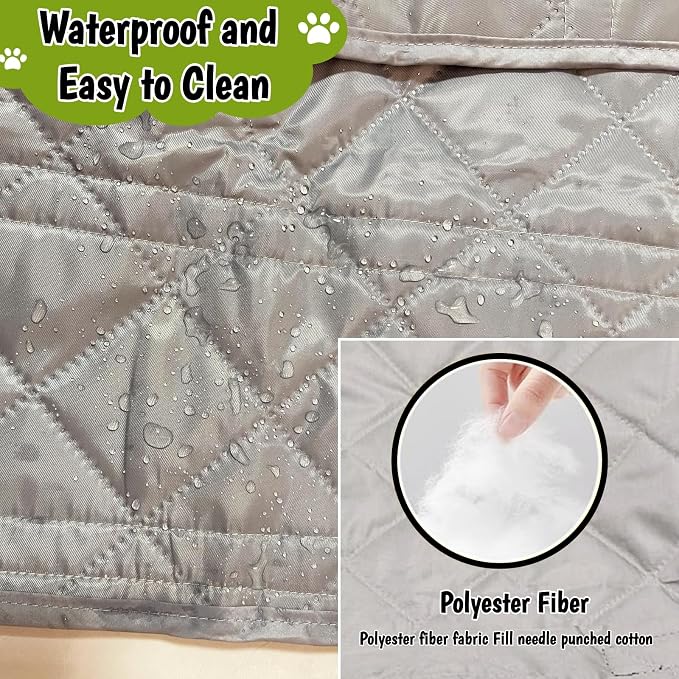 Portable Shopping Cart Cover for Dogs, Secured with Hook and Loop with Safety Ropes, Quilting Grocery Cart Cover, Comfortable and Easy to Clean with Carry Bag (Gray)