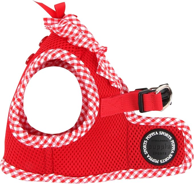 Puppia Vivien Vest Dog Harness Step-in All Season Mesh Cute No Pull No Choke Walking Training for Small Dog, Red, X-Small