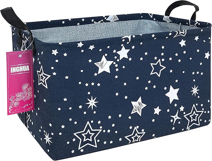 Rectangular Star Storage Basket | Gifts Bag for Toys,Books,Clothes,Gifts,Pets-Perfect for Home,Office,Nursery,Dorm,Shelf