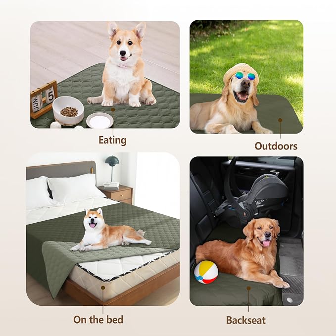 gogobunny Waterproof Blanket, Couch Covers for Dogs, Reversible Protector | 3X Stronger Leakproof, Scratch Proof Durable Furniture Protection, Stain Resistant, Washable, 30x70 Inch Dark/Light Olive