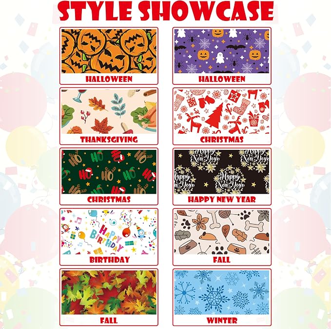 PET SHOW 10 Pack Holiday Winter Sailor Dog Bowties for Large Dogs