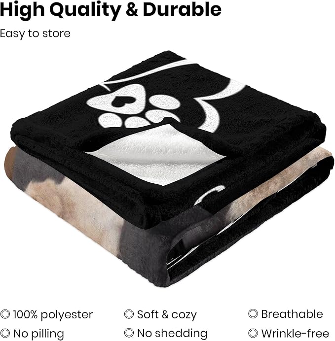 Custom Dog Photos Blankets for Pet Lover, Pet Blanket for Large Dogs, Dog Memorial Gifts for Loss of Dogs, Personalized Memorial Gifts of Puppy Cat Hamsters Rabbits