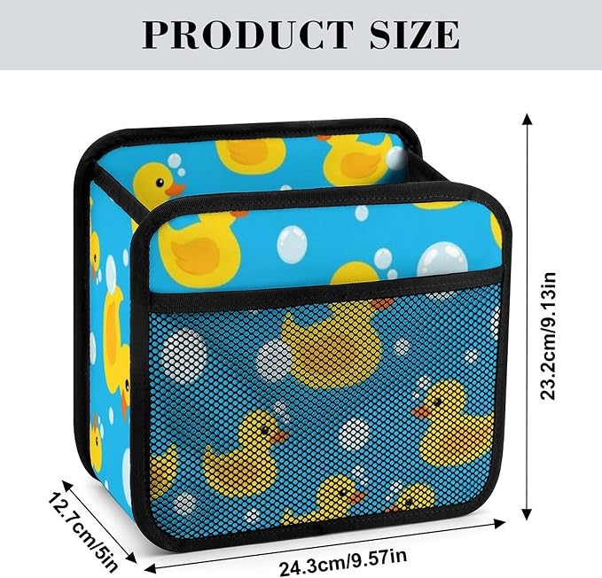 Headrest Backseat Storage Bag for Car Hanging Back Seat Organizer, Yellow | Rubber Duck Blue, Vehicle Trash Bag with Adjustable Buckle Auto Accessories Universal Fit