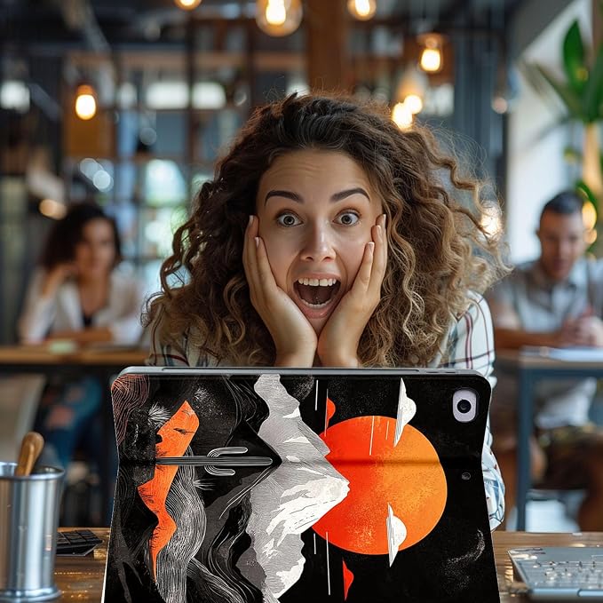 for Microsoft Surface Pro 11/10/9-13" 2024/2022 Tablet Case,Auto Wake/Sleep,Adjustable Stand Protective Cover - Sunset Mountain Art