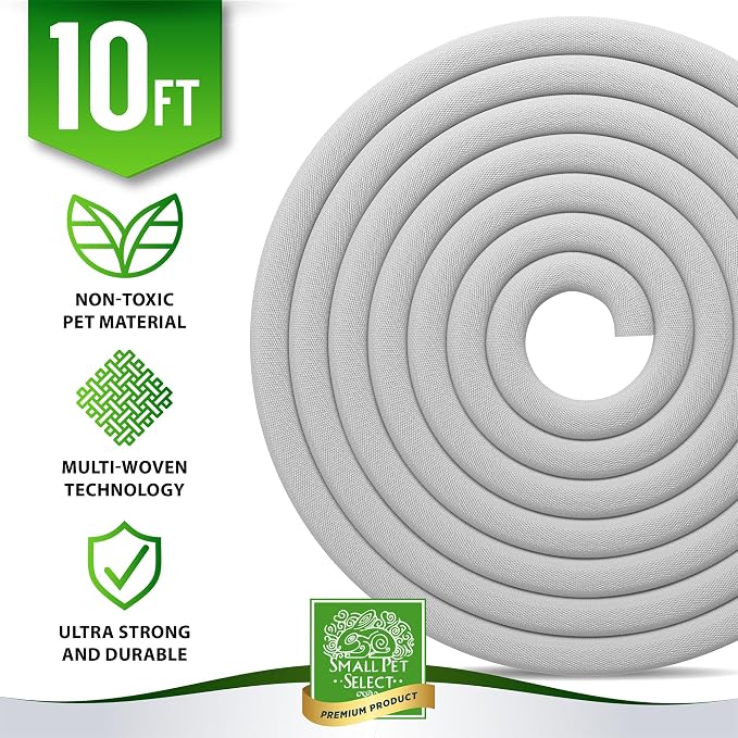 Small Pet Select Heavy Duty Cord Cover, Cable Protector, White, 10 ft | Ultra-Durable Wire & Cord Protector, Cord Management, Chew-Resistant, For Rabbits, Dogs, Cats & Small Pets