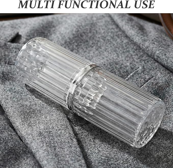 2pcs Portable Travel Toothbrush Holder Cup with Quick Cleaning and Disassemblable Features, Made of Pet and Abs, for Daily Commuting and Outdoor Adventures, for Families