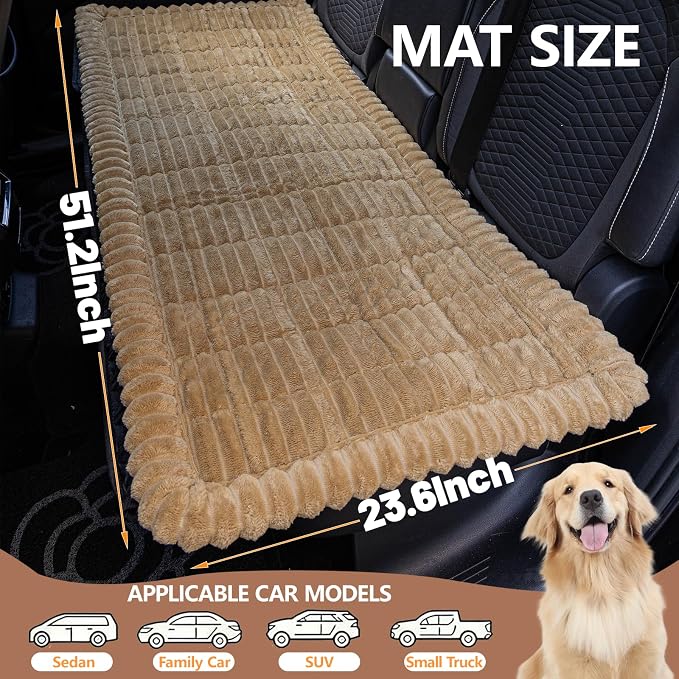 Dog Bed for Car Back Seat, Waterproof Dog Blanket for Car, Brown | Dog Bed for Car, Back Seat Dog Bed, Washable & Non-Slip Travel Pet Mat for For the Back Seat and Trunk, Fits Car, Truck & SUV