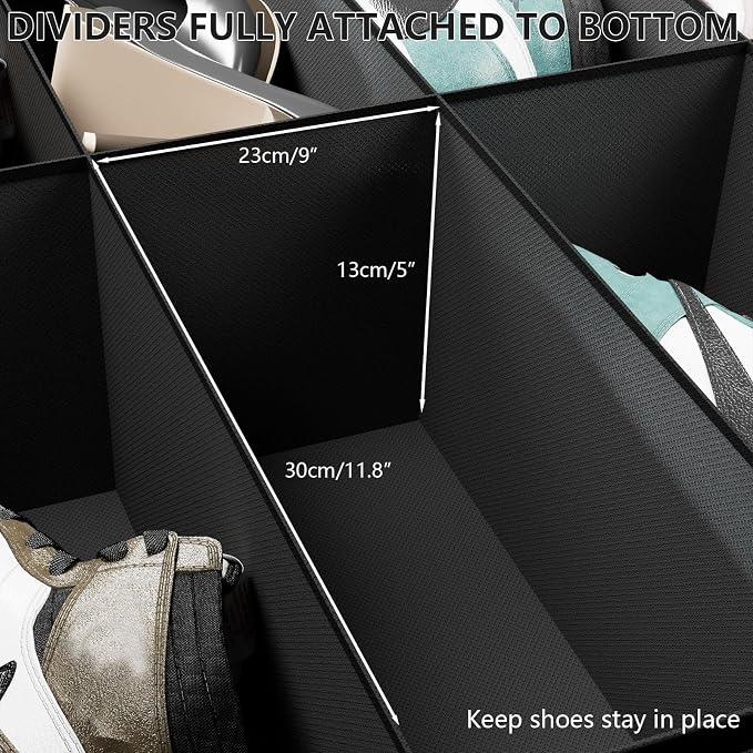 Under the Bed Shoe Organizer Fits 12 Pairs and 4 Pairs Boots,Sturdy & Breathable Materials,Underbed Storage Solution for Kids Men & Women Shoes,Great Space Saver for Your Closet Set of 2