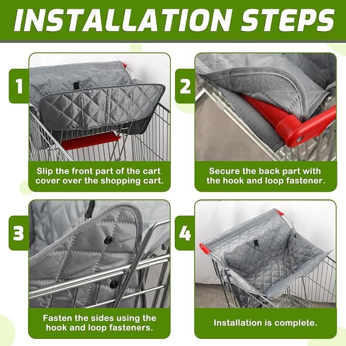 Pet Shopping Cart Cover for Dogs with Safety Strap and Carry Bag | Portable Dog Grocery Cart Seat Cover, Waterproof Easy to Clean and Comfortable for Daily Use