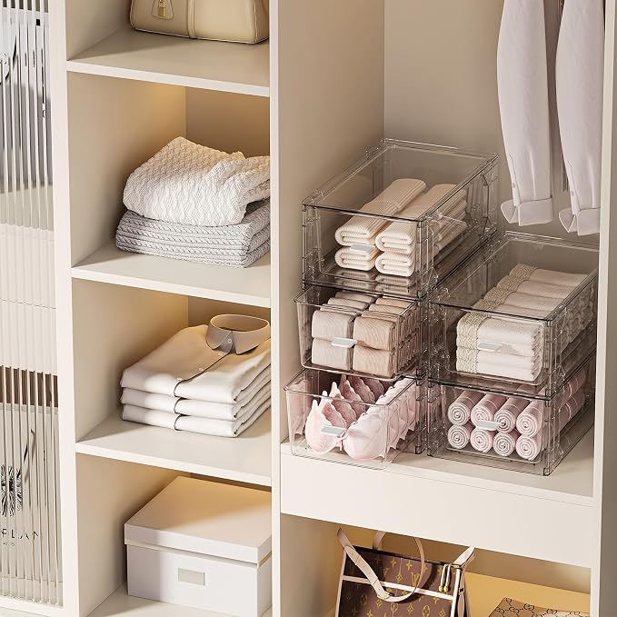 clear Drawer-Type Plastic Storage Box Bins Organizer，Family First Aid Kits Medicine cabinet Box Organizer,Closet ，Shelf，Ointments, Adhesive Bandages，Cosmetics,Office Items (clear, ZZ6L)