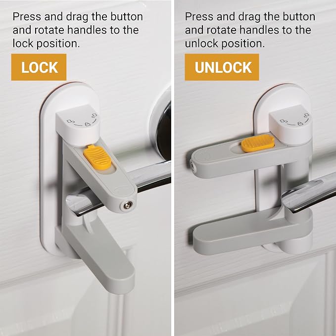 SVD.PET Door Lever Lock for Petproof & Childproof, 2 Pack | Prevents Toddlers and Pets from Opening Doors, Unique Difficulty Adjustment, Easy One Hand Operation for Adults