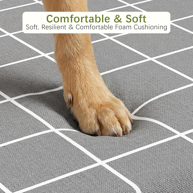 17 in Dog Bed Mat, Foam-Filled Crate Mat with Removable Cover | Breathable pet pad with removable cover for crate training, couch lounging, and travel; comfortable foam-filled design