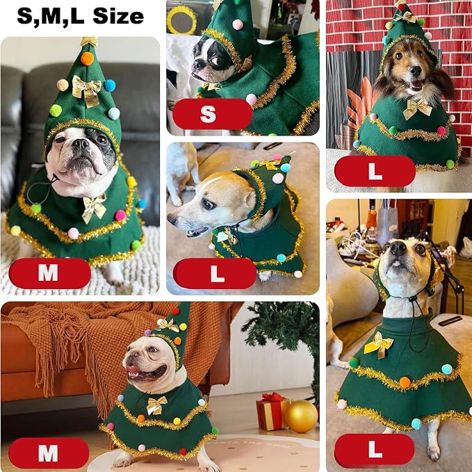 Christmas Pet Outfit，Custom Fit Holiday Clothes for Dogs & Cats,Soft, Comfortable & Festive Apparel,Perfect for Holiday Photos & Parties – Size L fits Pets Weighing 8–11 lbs