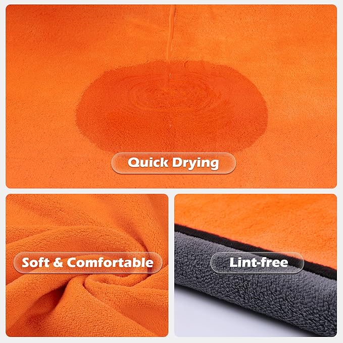 MICOOYO Dog Towels for Drying Dogs 3 Pack, Ultra Absorbent Microfiber Pet Bath Blanket | Quick Dry Towel for Dogs and Cats, 20"x40", M
