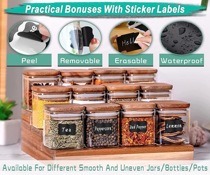 27-Piece Set of Basket Labels Clip On for Storage Bins，Erasable & Reusable | 10 Washable Plastic Kitchen Pantry Labels & 16 Removable Tag Stickers & 1 White Chalk Marker for Organization, Laundry, Jar