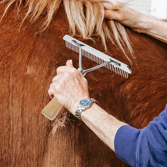 Balacoo 3 Pcs Undercoat Rake for Dogs - Pet Horse Hair Comb, Horse Brush Steel Comb for Hair, Pet Grooming Brush Set, Long Haired Grooming Tool Set for Large Dog Cat