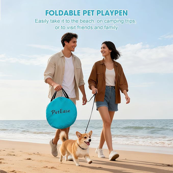 Portable and Foldable Cat Playpen Dog Playpen Small Animal Playepn with Waterproof Bottom, Foldable Pet Cage for Rabbit Puppy Hamster, Indoor/Outdoor Use