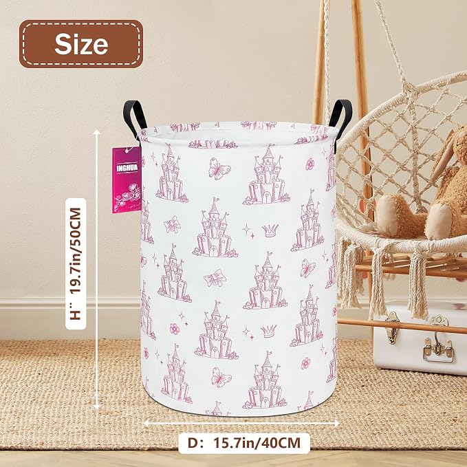 Castle Storage Bin Nursery Organizer Basket | Organizer Bin Dirty Clothes Collapsible Waterproof for College Dorms, Boys and Girls Bedroom,Bathroom