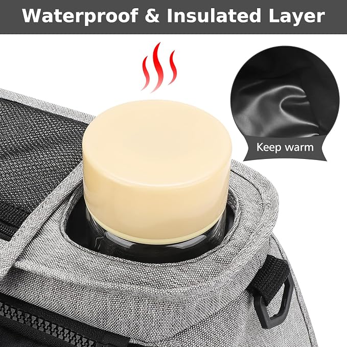 Accmor Universal Stroller Organizer with Insulated Cup Holder Detachable Phone Bag and Shoulder Strap,Stroller Bag Caddy Organizer for Uppababy, Baby Jogger, Britax Strollers