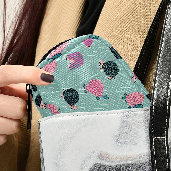 Naanle Swirl Cartoon Turtle Pill Box 7 Day Pill Case Travel Pill Organizer Bag with Zipper Portable Weekly Case Compact Size for Vitamin Supplement Holder Home