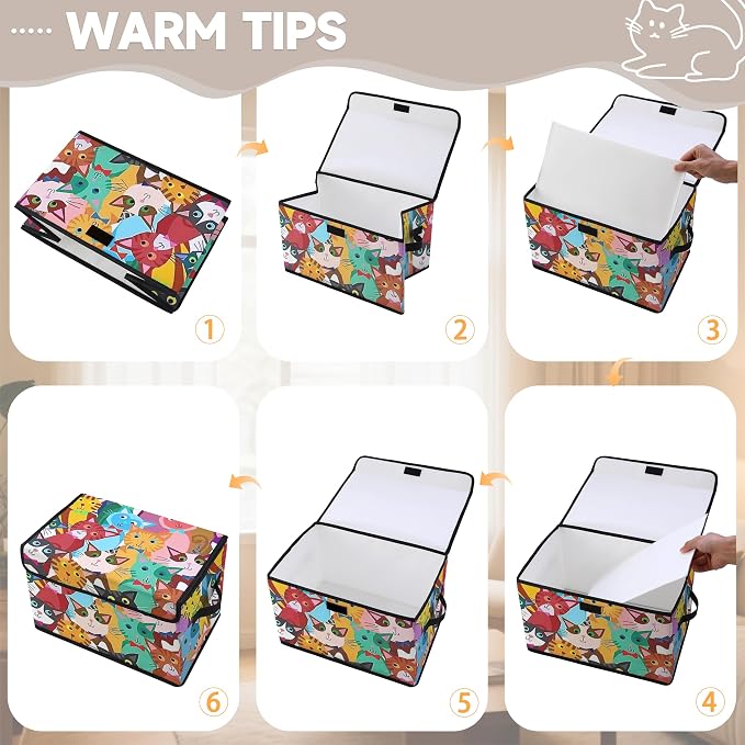 Stackable Clothes Storage Bins with Lids 3 Pack | Closet Organizers Fabric Box for Home and Office,Blanket Clothes Organizers,Under Bed Storage Containers