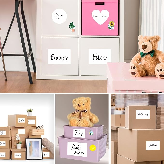 150 Large Size Removable Customizable Blank Labels, Water/Oil/Tear Resistant, No Residue for Home Organization Projects, Bins, Kitchen Storage Containers, Desk Items(6”x 4”)