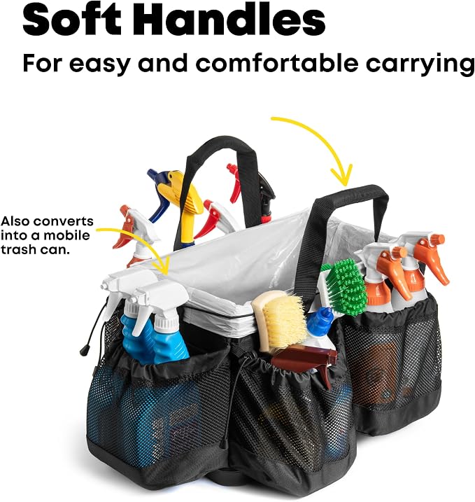Pro Caddy for House Cleaning, Auto Detailing, Bike Detailing, Cleaning Supplies and Tools, Jet Black