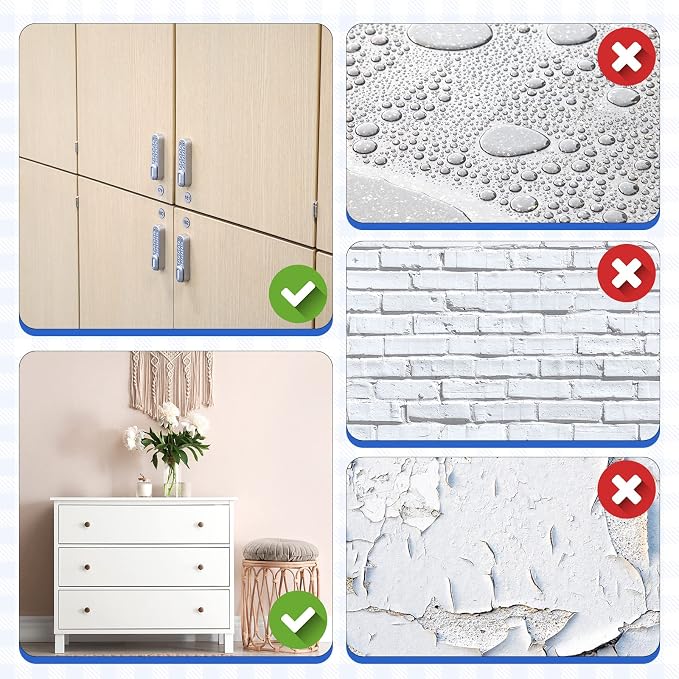 Outus 6 Pcs Magnetic Wall Strips 15" x 2", 48 Magnets, Silver, Black, White | Metal display strips for notes, photos and memos; ideal for office, home, classroom and workspace.