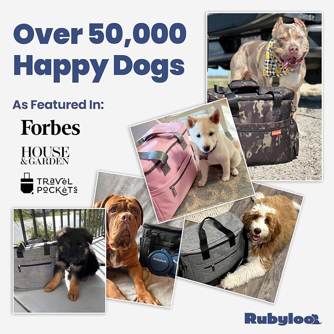 Original Doggy Bag™ Dog Travel Bag for Supplies with Travel Bowls | 2 BPA-Free Collapsible Bowls, 2 Pet Food Containers, TSA-Ready, Road Trips, Camping, Weekend Getaways, Doggy Gift, Paw Print