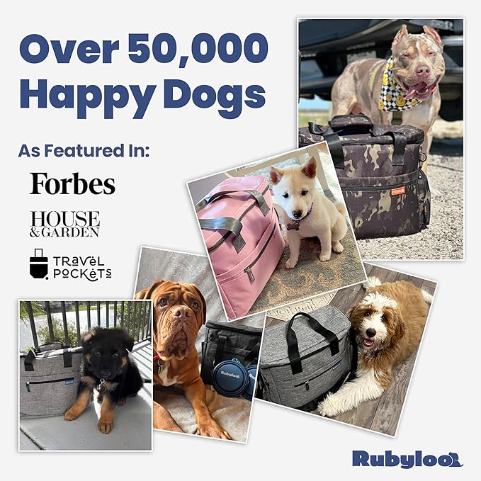 Original Doggy Bag™ Dog Travel Bag for Supplies with Travel Bowls | 2 BPA-Free Collapsible Bowls, 2 Pet Food Containers, TSA-Ready, Road Trips, Camping, Weekend Getaways, Doggy Gift, Lt. Pink