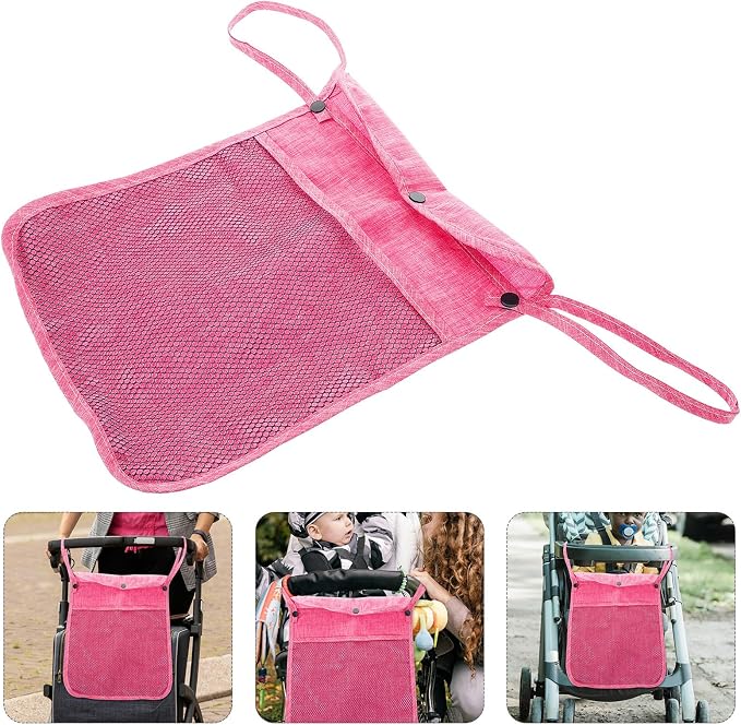 Kichvoe Linen Stroller Organizer Bag and Easy Installation with Large Storage Capacity Multifunctional Hanging Diaper Bag for Outings and Travel , Compatible with Pet and Strollers