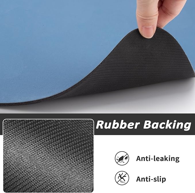 HotLive Dog Food Mat - Absorbent Cat Mat for Food and Water, No Stains Pet Feeding Bowl Mat, Easy to Clean Pet Placemats, Quick Dry Dog Water Dispenser Mat for Messy Drinkers | Blue 16"x 24"