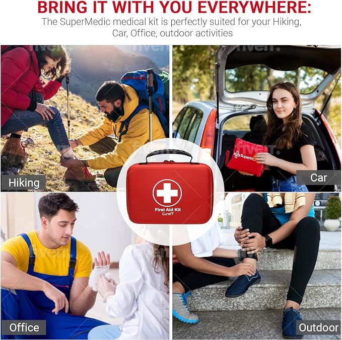 First Aid Kit 230 piece, Waterproof, for Indoor and Outdoor | Ideal For Home, Car, Hiking and Boating